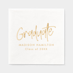 Moderne Preppy Script Graduation Party Servietten Mit Folie