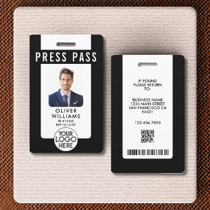 Moderne Press-ID-Foto-Ausweis Geschäftslogo QR-Cod Ausweis