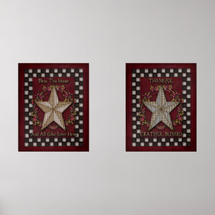 Moderne, primitive Folkkunst Aufleben von Gefühlen Bilderwand Sets