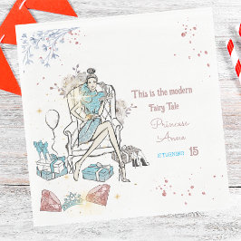 Moderne Princess Royal Birthday Serviette