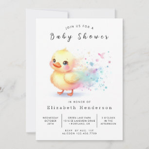Moderne Printable Duck Baby Duck Dusche Einladung