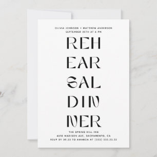 Moderne Probe-Dinner Editoriale Typografie Einladung