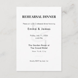 Moderne Probe Dinner Einladungskarte | QR-Code