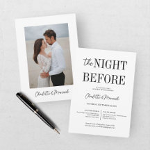 Moderne Probedinner-Foto-Einladung für die Nacht v