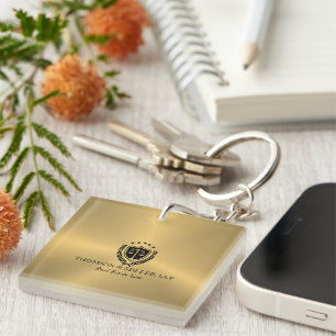 Moderne professionelle Anwaltskanzlei Metallic Gol Schlüsselanhänger