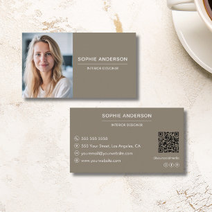 Moderne professionelle benutzerdefinierte Foto-QR- Visitenkarte