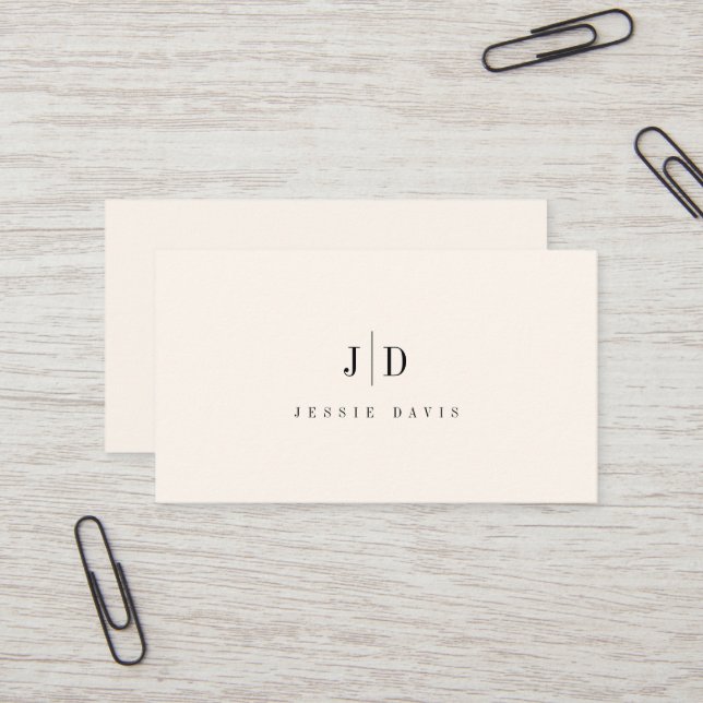 Moderne professionelle einfache Monogramm  Visitenkarte (Vorderseite/Rückseite Beispiel)