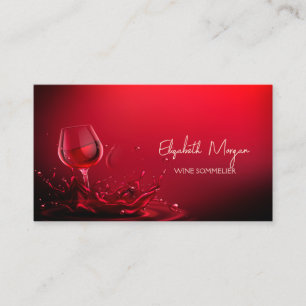 Moderne professionelle elegante Weingläser rot Visitenkarte