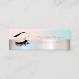 Moderne professionelle falsche Wimpern, Silber, Ma Mini Visitenkarte
