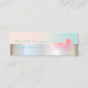 Moderne Professionelle Faux Wimpern, Silber Mini Visitenkarte