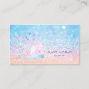 Moderne professionelle Frauen Bokeh Ombre Yoga Visitenkarte