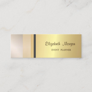 Moderne professionelle Geometrie, Streifen, Gold Mini Visitenkarte