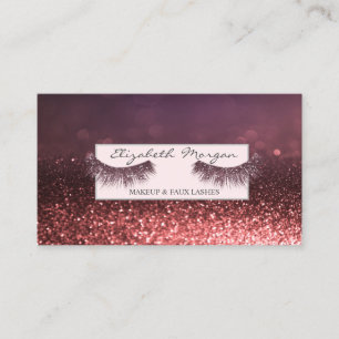 Moderne professionelle Glitter-Bokeh-Faux-Wimpern Visitenkarte