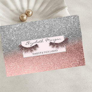 Moderne professionelle Glitter-Faux-Wimpern, Rahme Visitenkarte