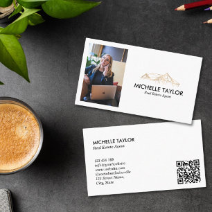 Moderne professionelle Immobilienmakler-Foto-QR-B Visitenkarte