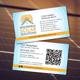 Moderne professionelle Installation von Solarmodul Visitenkarte