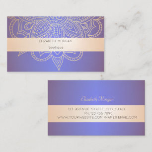 Moderne professionelle leuchtende violette Mandala Visitenkarte