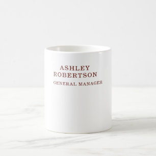 Moderne professionelle minimalistische eigene Name Kaffeetasse