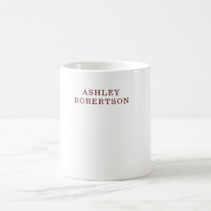 Moderne professionelle minimalistische eigene Name Kaffeetasse