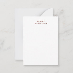 Moderne professionelle minimalistische eigene Name Mitteilungskarte