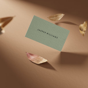 Moderne professionelle minimalistische Salbeigrün  Visitenkarte