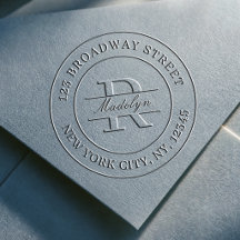 Moderne professionelle Monogramm-Rücksendeadresse