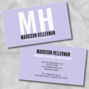 Moderne professionelle Monogramm-Schrift Purpur Visitenkarte