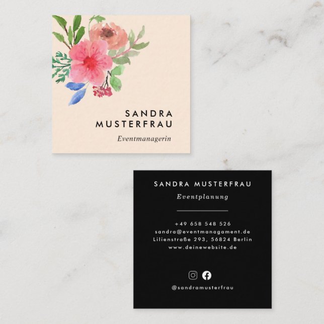 Moderne Professionelle Quadratische Visitenkarte (Vorne/Hinten)