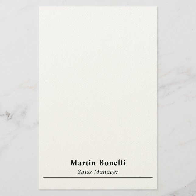 Moderne professionelle schlichte schwarze und weiß briefpapier (Vorderseite)