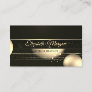 Moderne Professionelle, Schwarz, Gold Streifen Pun Visitenkarte