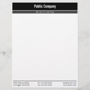 Moderne professionelle schwarze Farbe mit dunklem Briefbogen