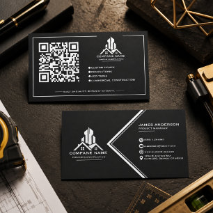 Moderne professionelle schwarze Goldkonstruktion Visitenkarte