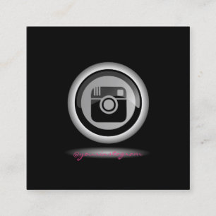 Moderne Professionelle, Schwarze Instagram Social  Quadratische Visitenkarte