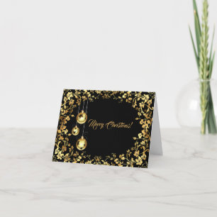 Moderne professionelle schwarze und goldene Weihna Feiertagskarte