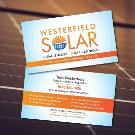 Moderne professionelle Solaranlageninstallation Visitenkarte