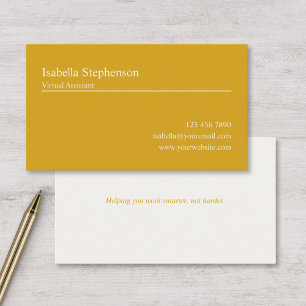 Moderne Profi-Fett Schrift Gelb und Weiß Visitenkarte