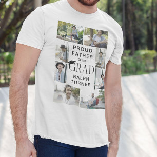 Moderne Proud Vater Graduate 9 Foto Collage T-Shirt
