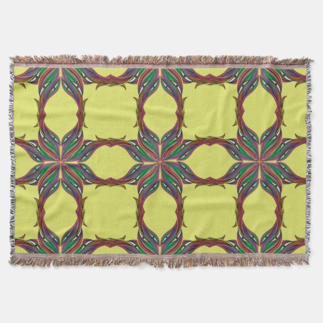 Moderne psychedelische Mandala Decke (Vorderseite)