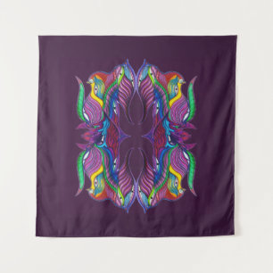 Moderne psychedelische Mandala Wandteppich