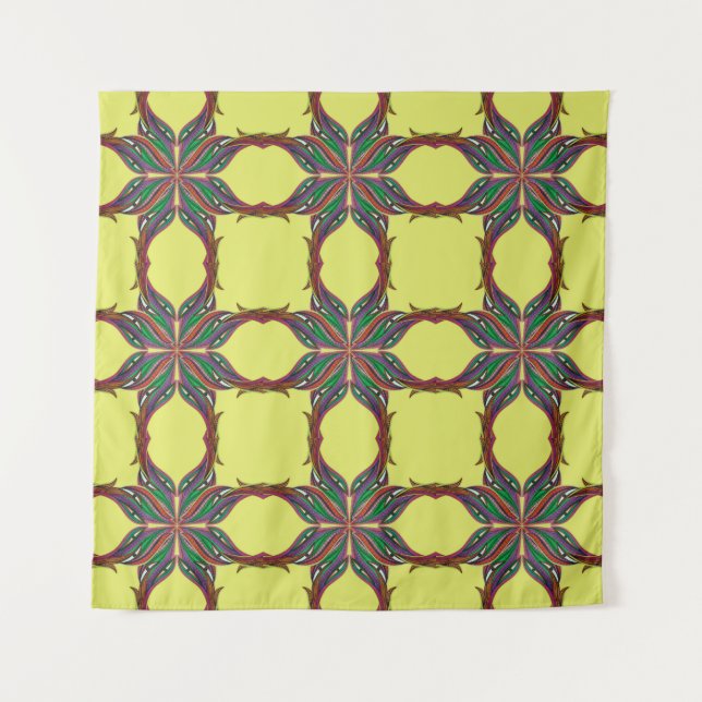 Moderne psychedelische Mandala Wandteppich (Vorderseite (Horizontal))