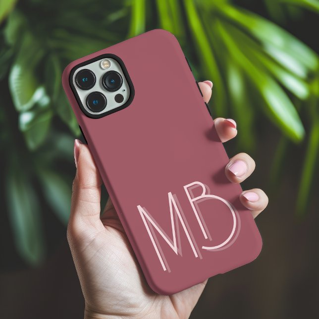 Moderne Puce Monogram Initials zeitgenössische Cas Case-Mate iPhone Hülle (Von Creator hochgeladen)