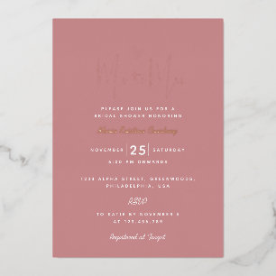Moderne Puce-Rosa Herz Ms to Mrs Brautparty  Folieneinladung