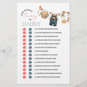 Moderne Pumpkin Baby Dusche Mama oder Vater Game