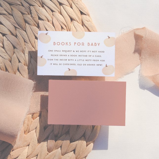 Moderne Pumpkin-Bücher für Baby-Dusche Begleitkarte (Von Creator hochgeladen)