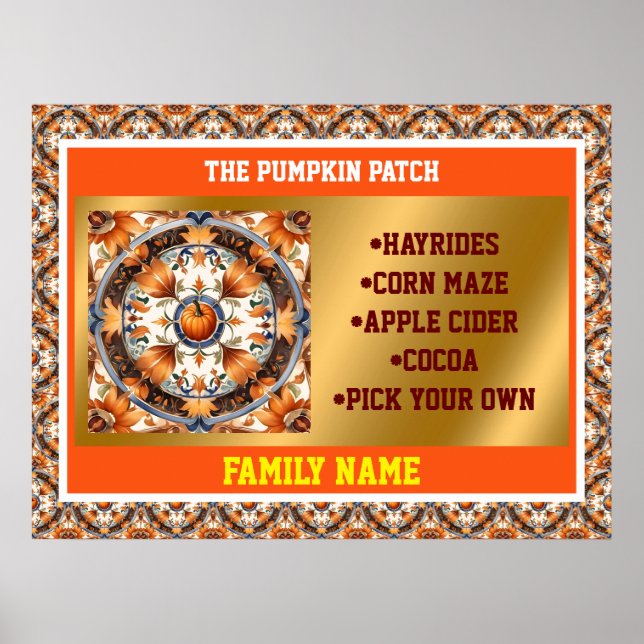Moderne Pumpkin Erntedank Herbstkollektion Poster (Vorne)