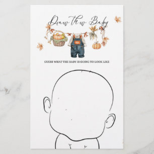 Moderne Pumpkin Fall Baby Dusche Zeichnete Spiel