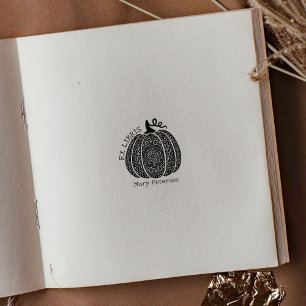 Moderne Pumpkin Mandala Custom Ex Libris, Buch Gummistempel