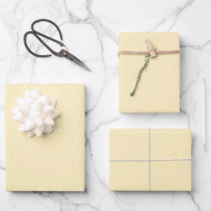 Moderne Punkte auf Buttermilchgelb Geschenkpapier Set