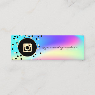 Moderne Punkte, Farbige Holografische Instagram Mini Visitenkarte
