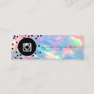 Moderne Punkte, Holografischer OpaI Instagram Mini Visitenkarte